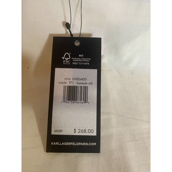 Karl Lagerfeld Paris Honey Brown Multi-colored  Satchel w Detachable Strap NWT - Picture 14 of 14